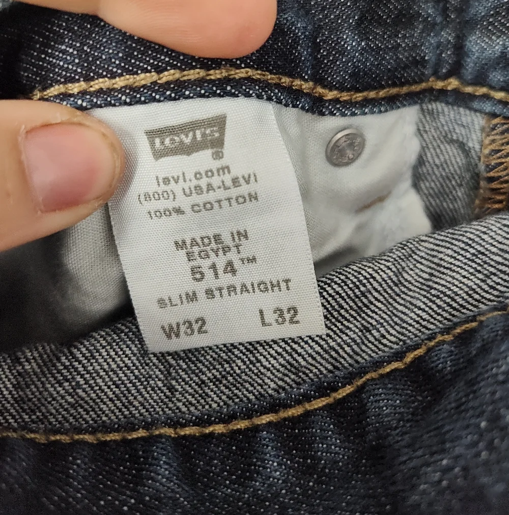 Levi's Dark Blue 514 Slim Straight Jeans 32x32 - Picture 5 of 7